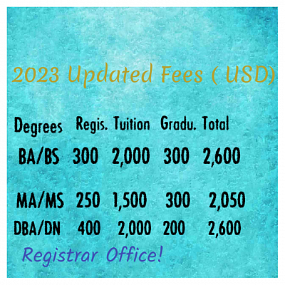 Payment scale: Students who have got full scholarship will be waived from tuition fee completely.